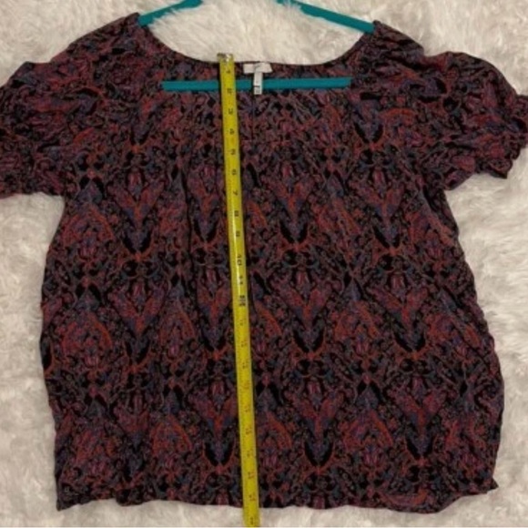 Joie Paisley Boho Blouse Fallcore‎ Artcore Designer Top Flowy Romantic Silk Sz L - Picture 10 of 12
